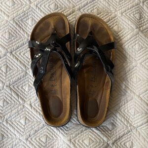 Betula by Birkenstock Black Shiny Criss Cross shoes
